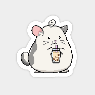 Pixel Mouse Loves Boba Tea! Sticker